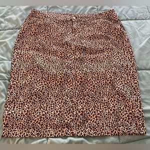 Leopard Print Jean Skirt